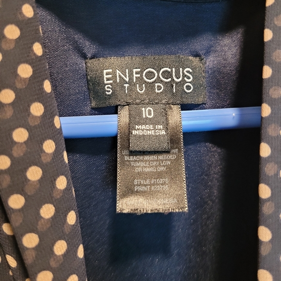 Enfocus Studio dark blue polka dot dress US 10 - Picture 4 of 8